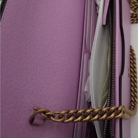 GG Marmont Jewel Bag in Pink Leather With Brushed Gold Chain NIB - Picture 7 of 9